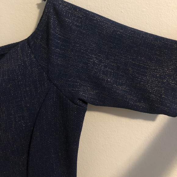 DRESSCODE LA off shoulder fitted navy mini dress - Picture 5 of 7